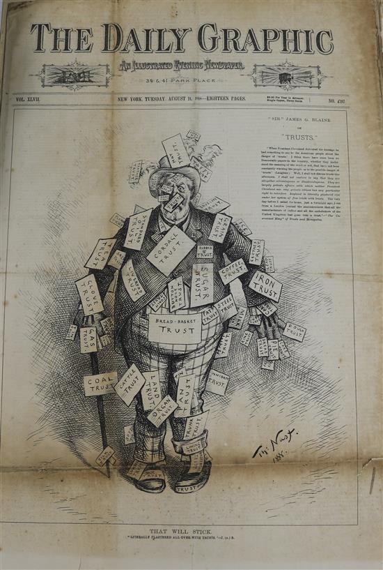 The New York USA Daily Graphie newspaper August 21 st 1888 and a supplement